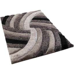 Desire Rug Modern Grey Swirl Shimmer Soft Shaggy Area Rug 120 x 170cm - Desire Rugs - Wilko - thumbnail 1