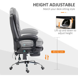 Portland Dark Grey Swivel Vibration Massage Office Chair - Size: 65 x 70 x 119cm - Wilko - thumbnail 6