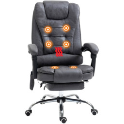 Portland Dark Grey Swivel Vibration Massage Office Chair - Size: 65 x 70 x 119cm - Wilko - thumbnail 3