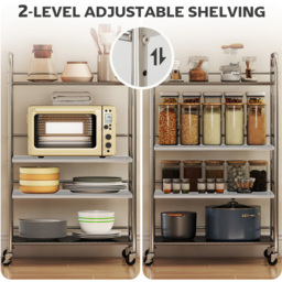 Portland 4 Tier Silver Kitchen Trolley - Size: 10.5 x 41 x 103cm - Wilko - thumbnail 6