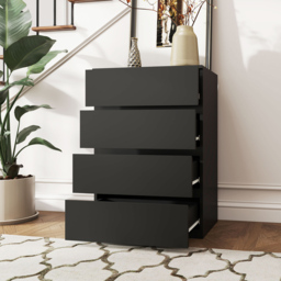 Portland 4 Drawer Black Chest of Drawers - Wilko - thumbnail 7