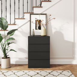 Portland 4 Drawer Black Chest of Drawers - Wilko - thumbnail 6