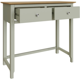 FWStyle Taberno 2 Drawer Sage Green and Oak Dressing Table - Size: 76 x 85 x 30cm - Wilko - thumbnail 5