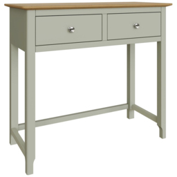 FWStyle Taberno 2 Drawer Sage Green and Oak Dressing Table - Size: 76 x 85 x 30cm - Wilko - thumbnail 3