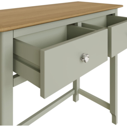 FWStyle Taberno 2 Drawer Sage Green and Oak Dressing Table - Size: 76 x 85 x 30cm - Wilko - thumbnail 6