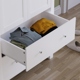 Vida Designs Arlington 2 Door 2 Drawer White Wardrobe - Size: 2 Door, 2 Drawer - Wilko - thumbnail 5
