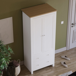 Vida Designs Arlington 2 Door 2 Drawer White Wardrobe - Size: 2 Door, 2 Drawer - Wilko - thumbnail 7