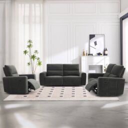 Holborton Manual Recliner Sofa Dark Olive 3 Seater - Wilko