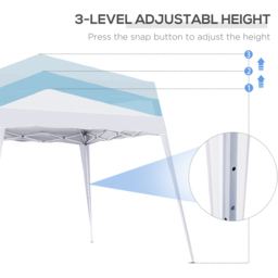 Outsunny 2.5 x 2.5m White Awning Marquee Pop Up Gazebo Tent - Size: 250 x 240 x 240cm - Wilko - thumbnail 6
