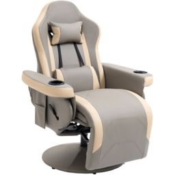 Portland Grey PU Leather Swivel Manual Recliner Chair - Size: Single - Wilko - thumbnail 3