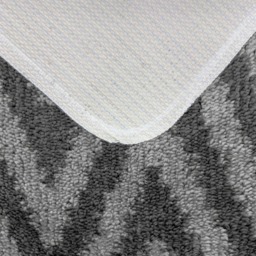 Velosso Chevron Stripe Grey Bath Mat Set - Silver - Wilko - thumbnail 6