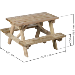 Soulet Kids 4 Seater Wooden Picnic Table - Tan - Wilko - thumbnail 7