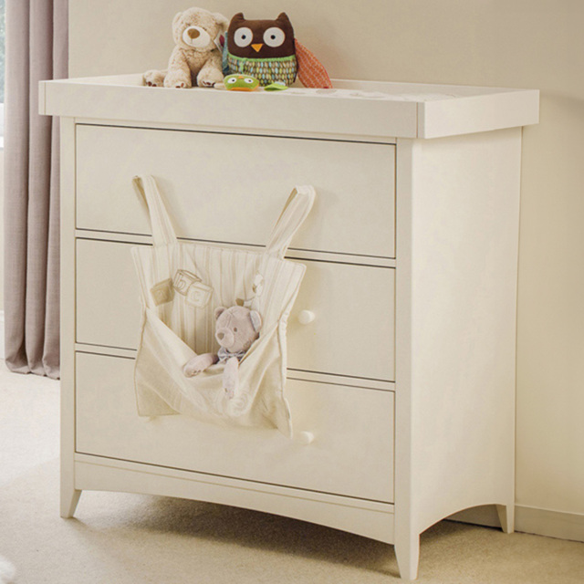 Julian Bowen Cameo 3 Drawer Stone White Chest of Drawers with Changing Station - Cream - Wilko - image 1