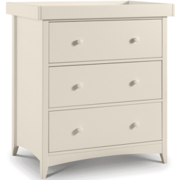 Julian Bowen Cameo 3 Drawer Stone White Chest of Drawers with Changing Station - Cream - Wilko - thumbnail 3
