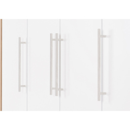 Seconique Seville 4 Door 2 Drawer White Gloss Light Oak Effect Veneer Wardrobe - Size: 4 Door, 2 Drawer - Wilko - thumbnail 7