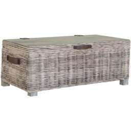 FWStyle Maya Light lime Wash Handmade Lift Up Storage Coffee Table - Size: 49 x 129 x 70cm - Grey - Wilko - thumbnail 3