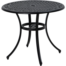 Outsunny Round Garden Dining Table with Parasol Hole Black - Size: 2 Seater - Wilko - thumbnail 3