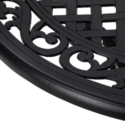 Outsunny Round Garden Dining Table with Parasol Hole Black - Size: 2 Seater - Wilko - thumbnail 4