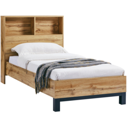 Julian Bowen Bali Single Modern Oak Effect Bed with Bookcase Headboard - Brown - Wilko - thumbnail 3