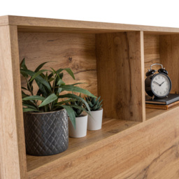 Julian Bowen Bali Single Modern Oak Effect Bed with Bookcase Headboard - Brown - Wilko - thumbnail 4