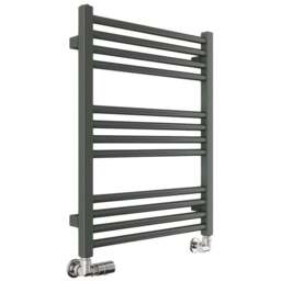 Terma Fiona 985BTU Sparkling Grey Heated Towel Rail 600 x 500mm - Size: 66 x 50 x 7.2cm - Wilko