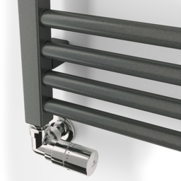 Terma Fiona 985BTU Sparkling Grey Heated Towel Rail 600 x 500mm - Size: 66 x 50 x 7.2cm - Wilko - thumbnail 4