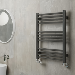 Terma Fiona 985BTU Sparkling Grey Heated Towel Rail 600 x 500mm - Size: 66 x 50 x 7.2cm - Wilko - thumbnail 7