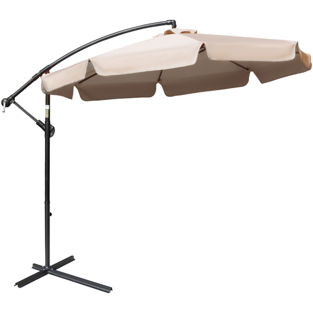 Outsunny Light Brown Cantilever Parasol with Cross Base 2.7m - Size: 3m - Wilko - image 1