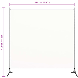 vidaXL Fabric White Panel Room Divider 175 x 180cm - Size: 1 Panel - Wilko - thumbnail 5