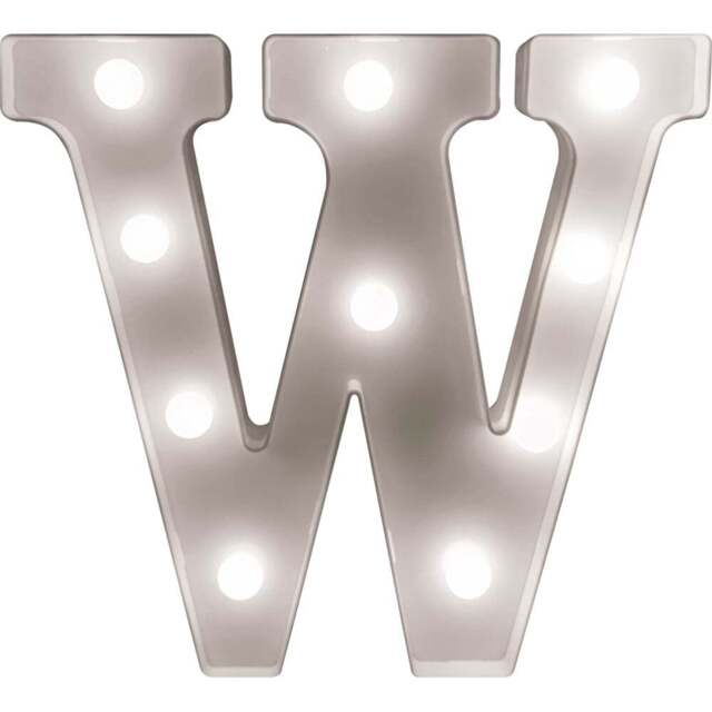St Helens Battery Operated 3D LED Letter W Light - Size: 14 x 3 x 22cm - White - Wilko - image 1