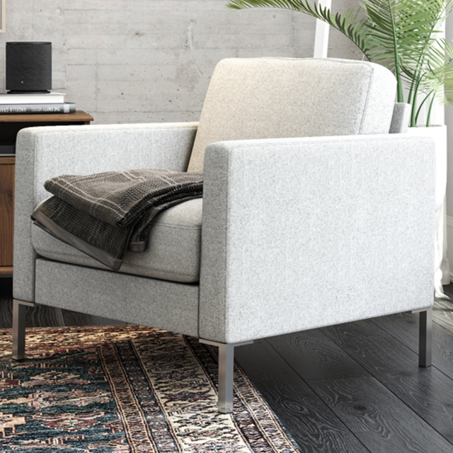 Dorel Fabry Grey Linen Upholstered Accent Chair - Size: 81 x 81 x 83cm - Wilko - image 1