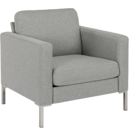 Dorel Fabry Grey Linen Upholstered Accent Chair - Size: 81 x 81 x 83cm - Wilko - thumbnail 3
