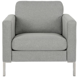 Dorel Fabry Grey Linen Upholstered Accent Chair - Size: 81 x 81 x 83cm - Wilko - thumbnail 4
