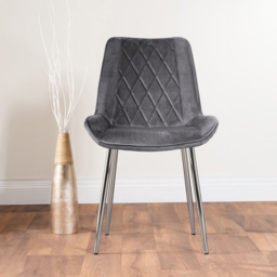 Furniturebox Arona Cesano Marble Effect 6 Seater Dining Set White Chrome and Grey - Wilko - thumbnail 4