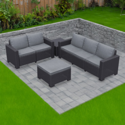 Keter California 5 Seater Graphite Garden Lounge Set - Grey - Wilko - thumbnail 1