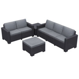 Keter California 5 Seater Graphite Garden Lounge Set - Grey - Wilko - thumbnail 3