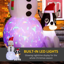 Everglow LED Inflatable Snowman with Dog Christmas Decoration 6.2ft - Size: 188 x 70 x 139cm - White - Wilko - thumbnail 6