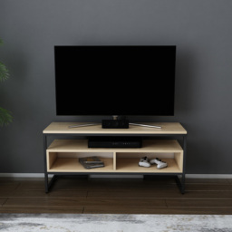 Decorotika Merrion 3 Shelf Black and Oak TV Unit - Size: 51 x 111 x 35cm - Multi - Wilko - thumbnail 5