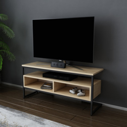 Decorotika Merrion 3 Shelf Black and Oak TV Unit - Size: 51 x 111 x 35cm - Multi - Wilko - thumbnail 6
