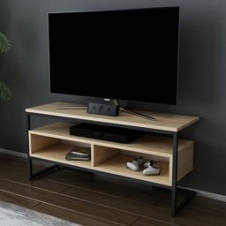 Decorotika Merrion 3 Shelf Black and Oak TV Unit - Size: 51 x 111 x 35cm - Multi - Wilko - thumbnail 7