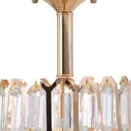 Living and Home Gold Iron Crystal E14 Pendant Light - Size: 35 x 20 x 20cm - Gold+ Transparent - Wilko - thumbnail 6