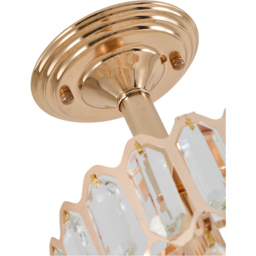 Living and Home Gold Iron Crystal E14 Pendant Light - Size: 35 x 20 x 20cm - Gold+ Transparent - Wilko - thumbnail 7