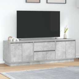 vidaXL 4 Door 2 Shelf Concrete Grey TV Cabinet with LED Lights - Size: 50 x 160.5 x 41cm - Wilko - thumbnail 1