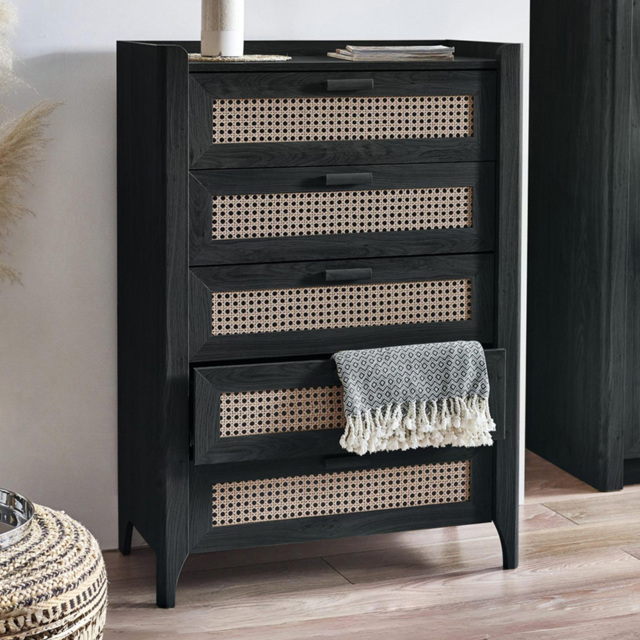 Julian Bowen Sydney 5 Drawer Black Ash Chest of Drawers - Wilko - image 1
