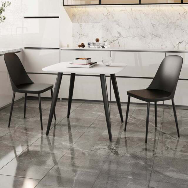 Core Products Aspen 2 Seater Square Dining Set White and Black - Multi - Wilko - image 1