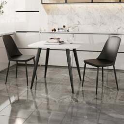 Core Products Aspen 2 Seater Square Dining Set White and Black - Multi - Wilko - thumbnail 1