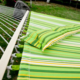 Outsunny Beach Stripe Hammock with Pillow - Size: 284 x 140 x 1cm - Multi - Wilko - thumbnail 4