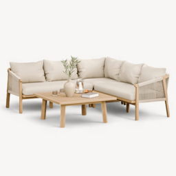 Royalcraft Roma 6 Seater L Corner Sofa Set with Coffee Table - Brown - Wilko - thumbnail 3