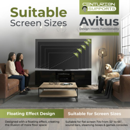 Centurion Supports Avitus 4 Drawer 3 Shelf Premium Gloss Black TV Unit - Size: 48 x 158 x 40cm - Wilko - thumbnail 7