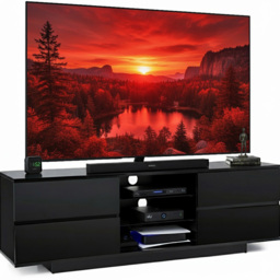 Centurion Supports Avitus 4 Drawer 3 Shelf Premium Gloss Black TV Unit - Size: 48 x 158 x 40cm - Wilko - thumbnail 3